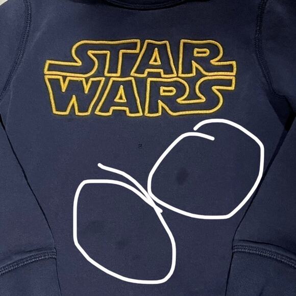 ⭐️ Gap Star Wars Navy Blue Cotton Classic Long Sleeve Sweatshirt Kid Small 6-7 - Picture 2 of 3